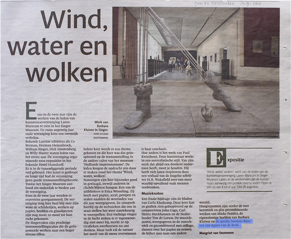 Expositie Wind Water Wolken Singer Laren 2013